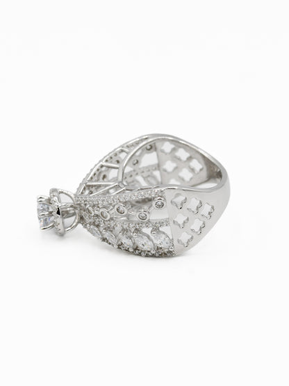 Silver CZ Ladies Ring