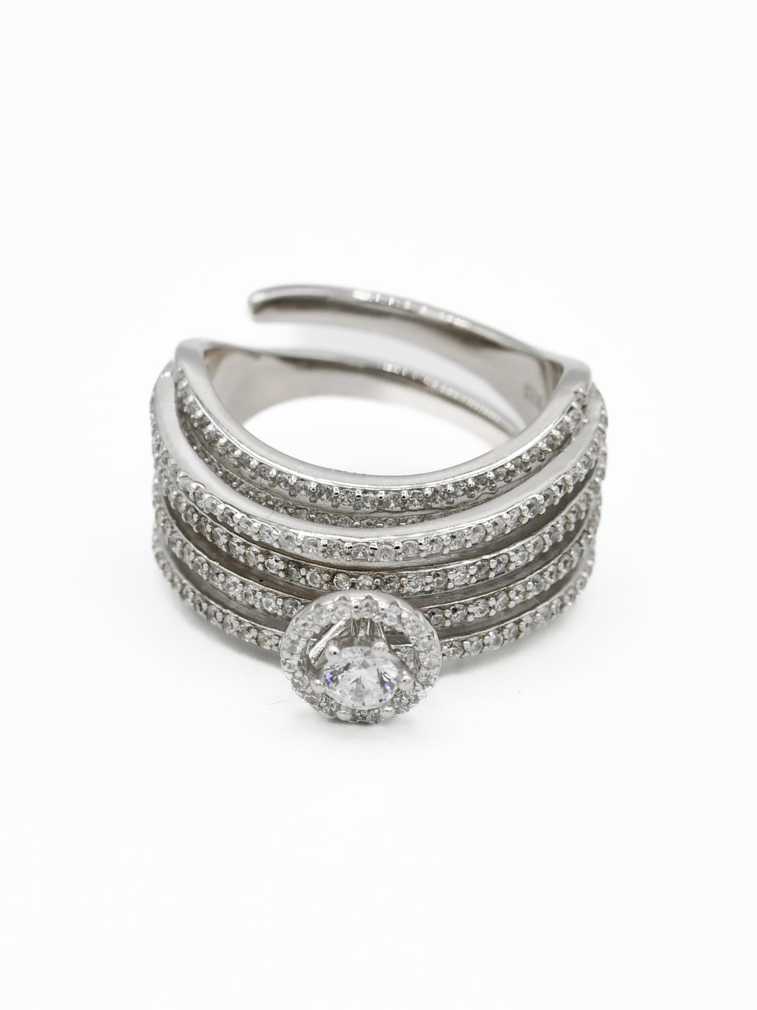 Silver CZ Ladies Ring