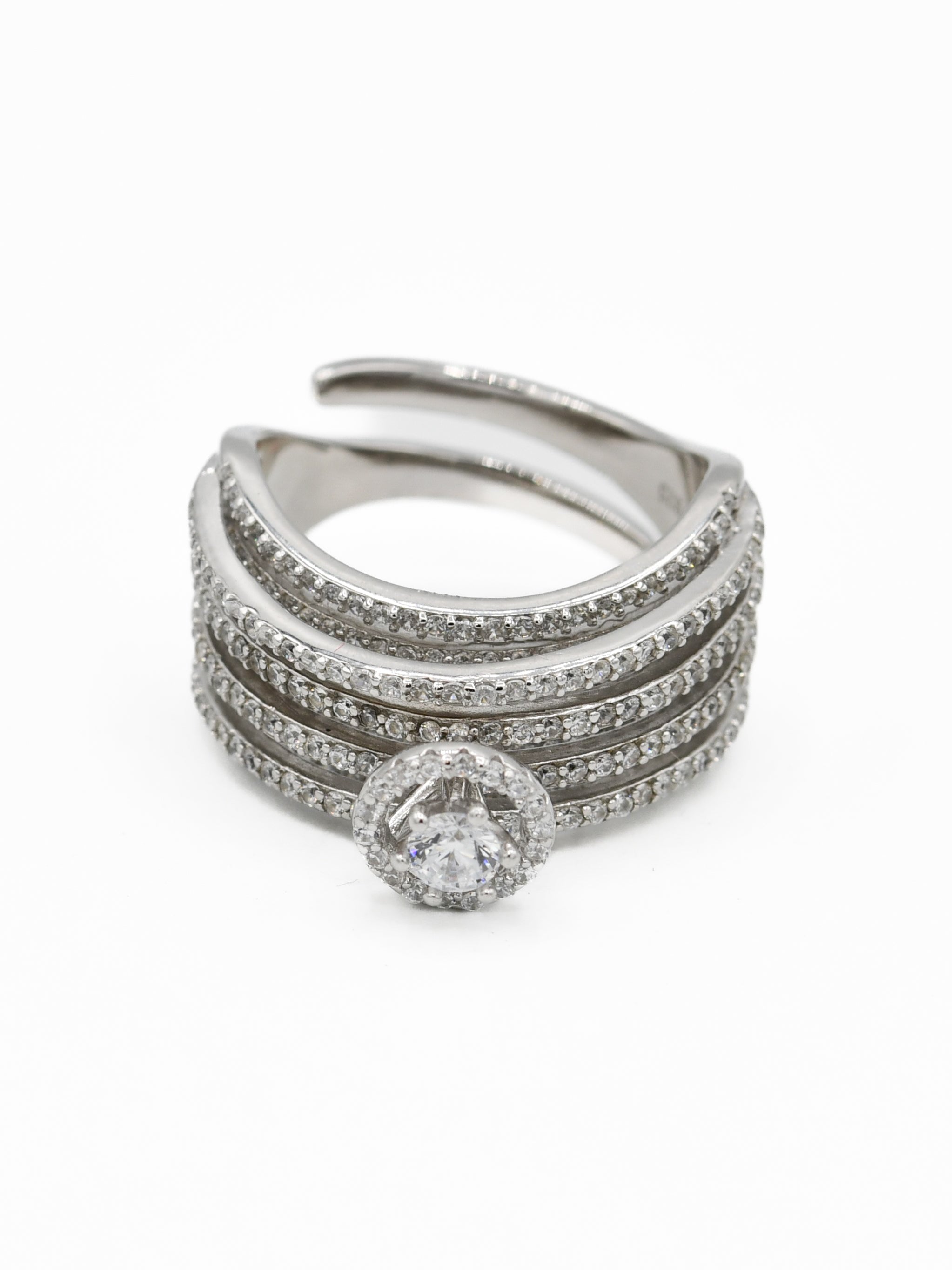 Silver CZ Ladies Ring