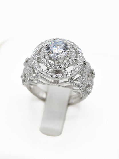 Silver CZ Ladies Ring