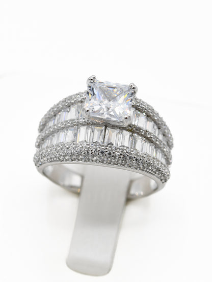 Silver CZ Ladies Ring