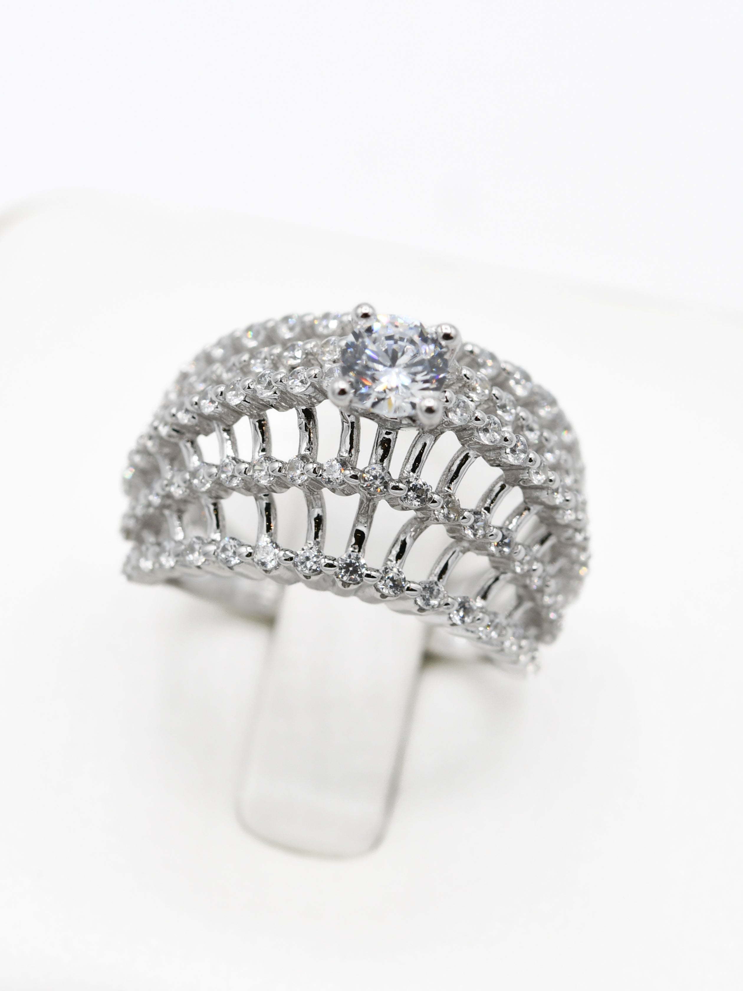 Silver CZ Ladies Ring