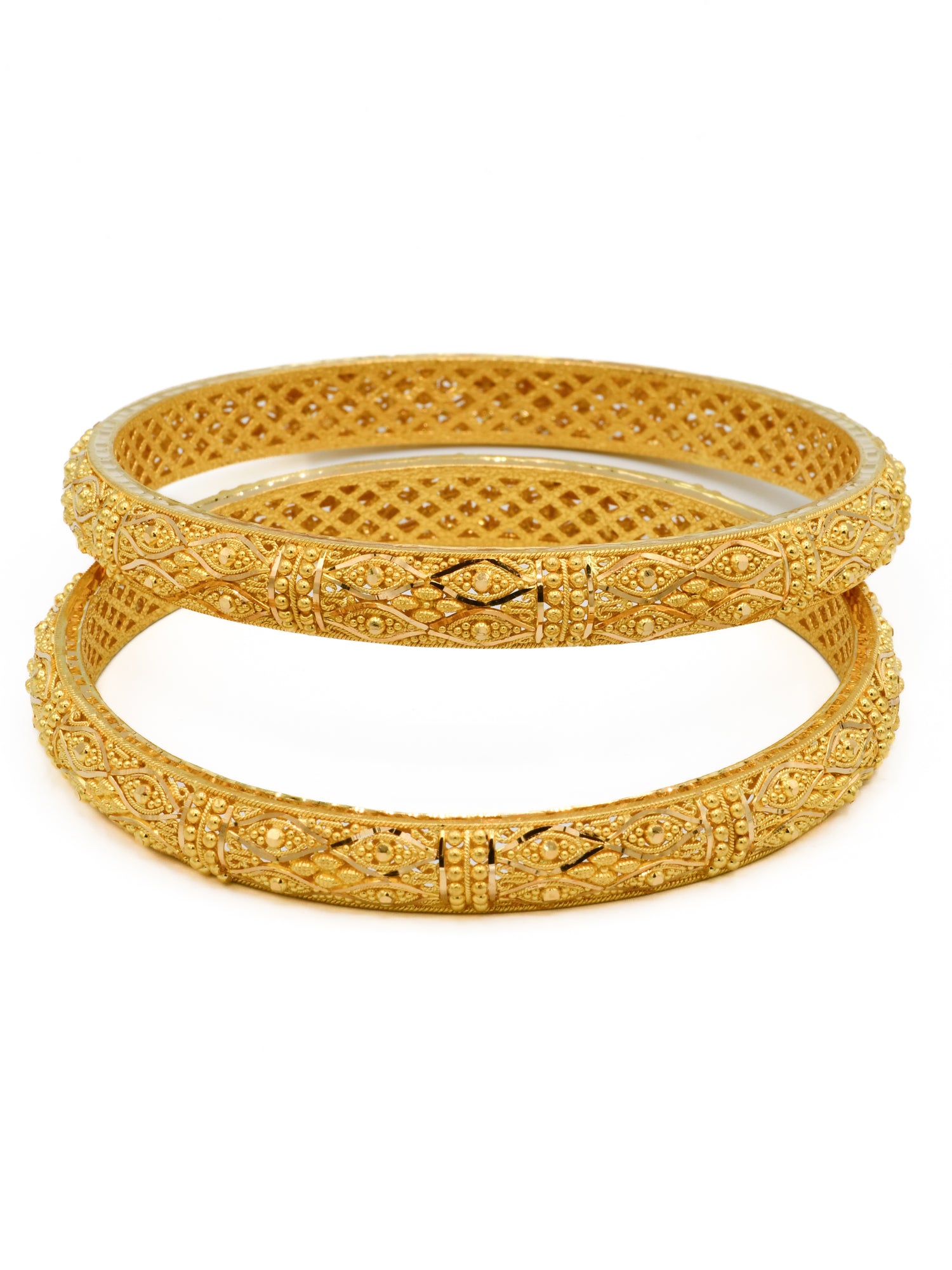 22ct Gold Filigree Pair Bangle