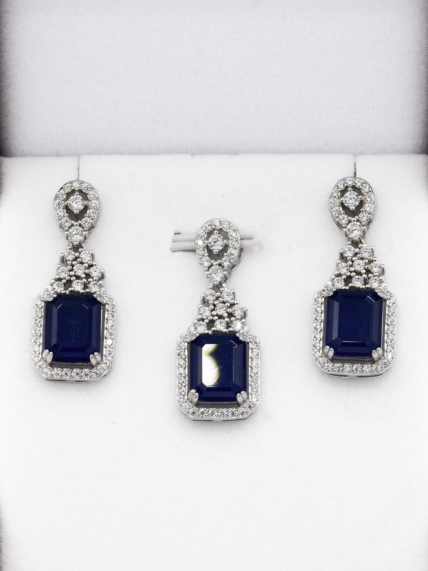 Silver CZ Pendant Set