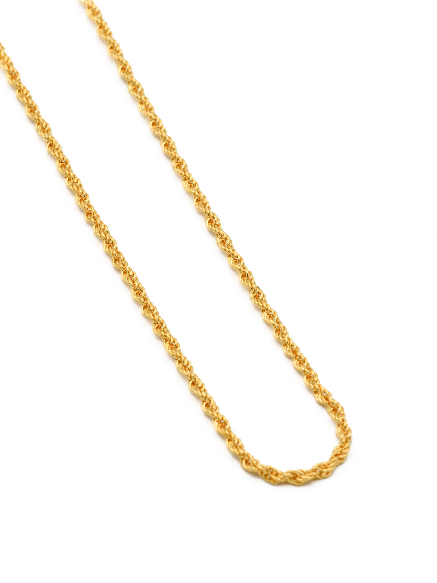 22ct Gold Hollow Rope Chain - 40 CM