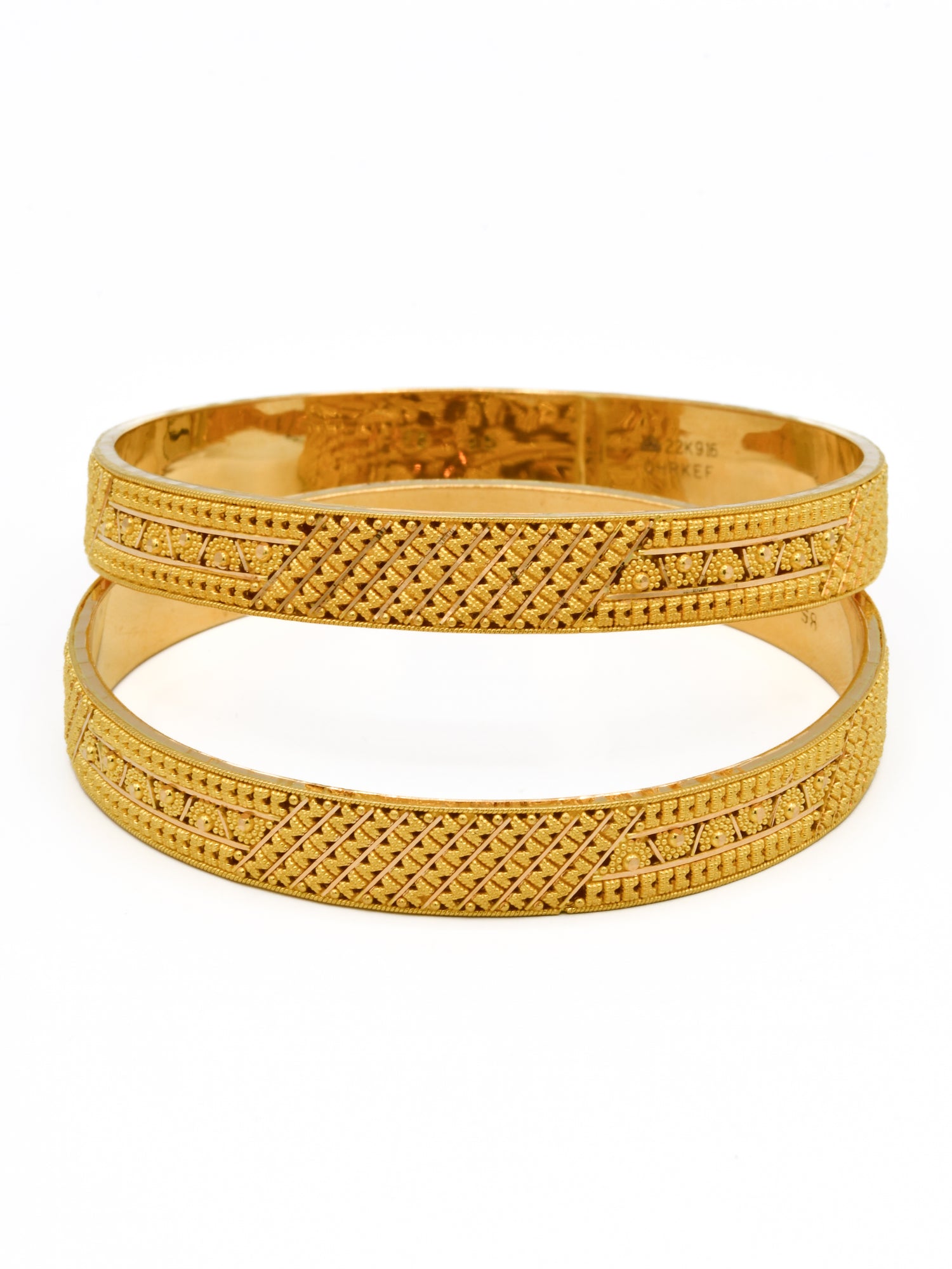 22ct Gold Filigree Pair Bangle