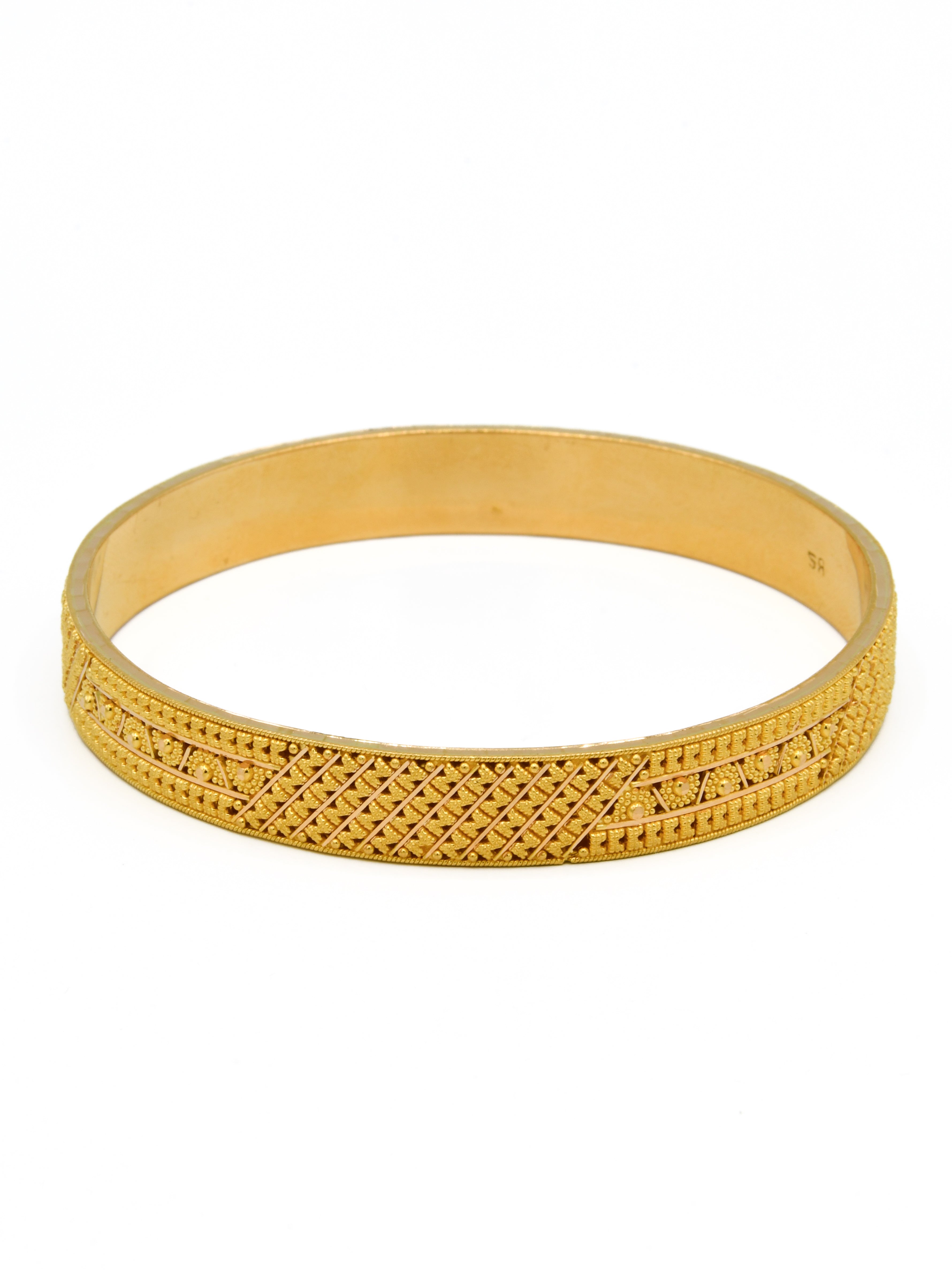 22ct Gold Filigree Pair Bangle