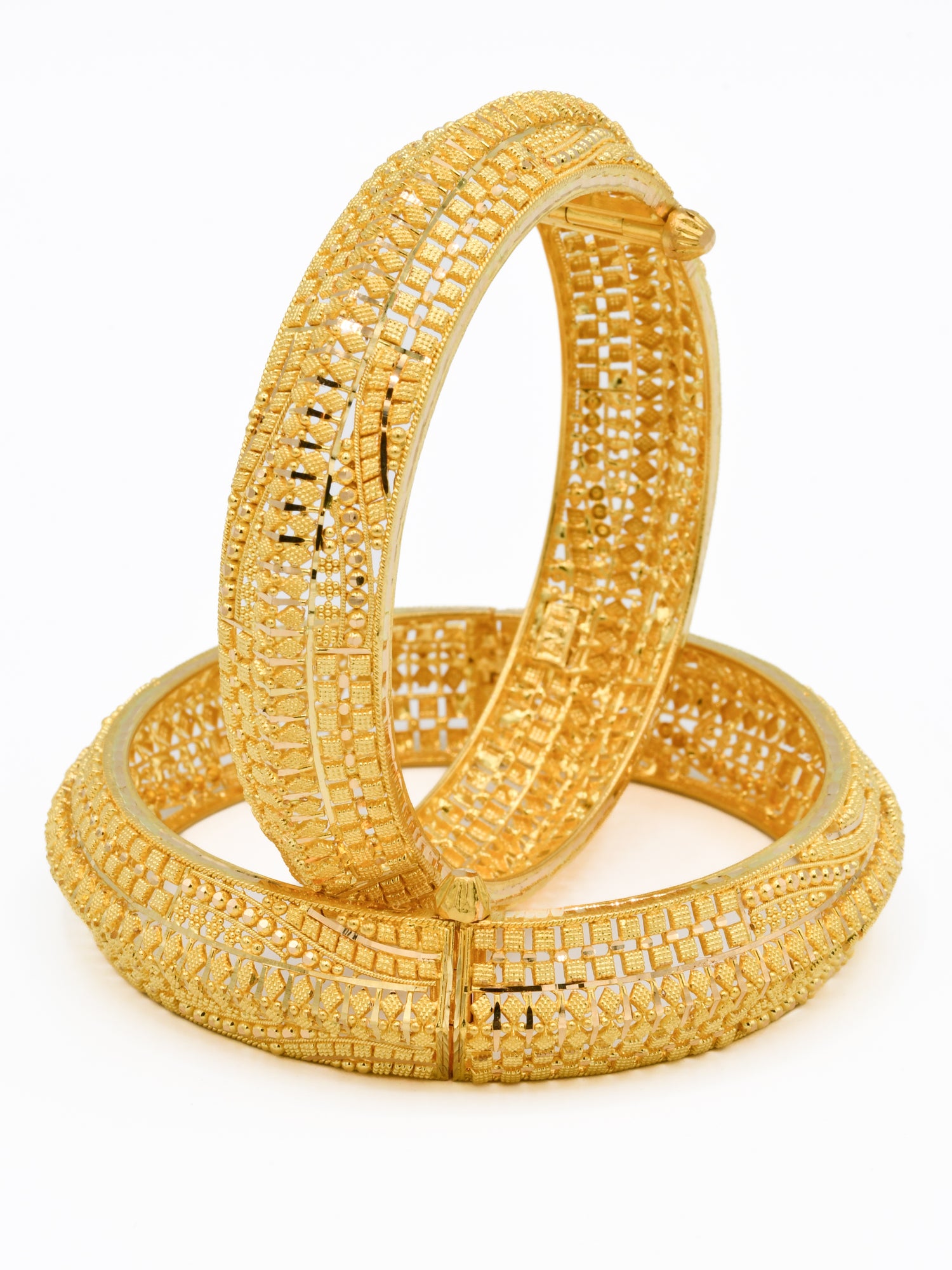 22ct Gold Pair Screw Bangle