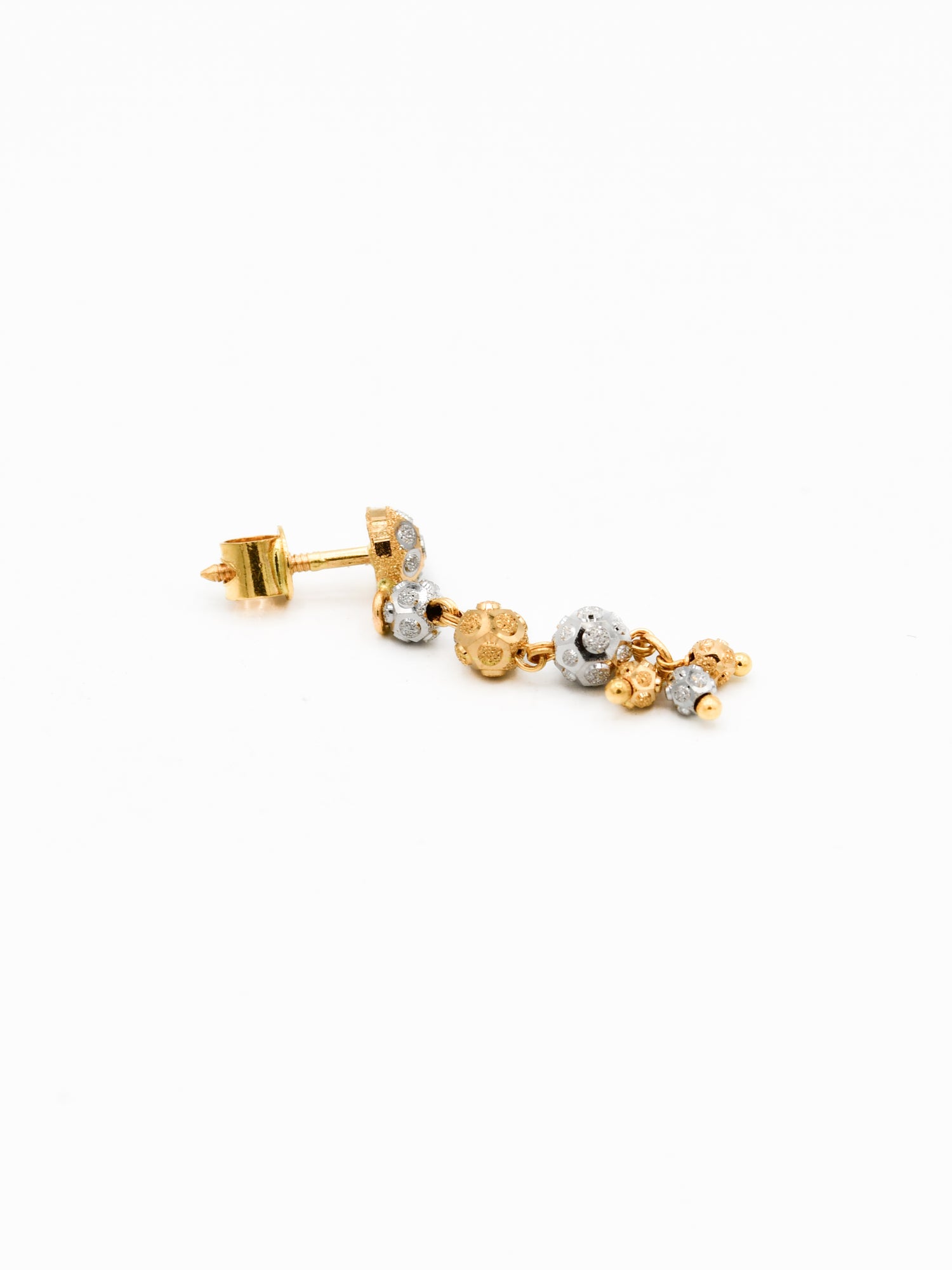 22ct Gold Two Tone Ball Earrings