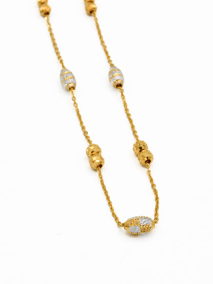 22ct Gold Two Tone Ball Fancy Chain