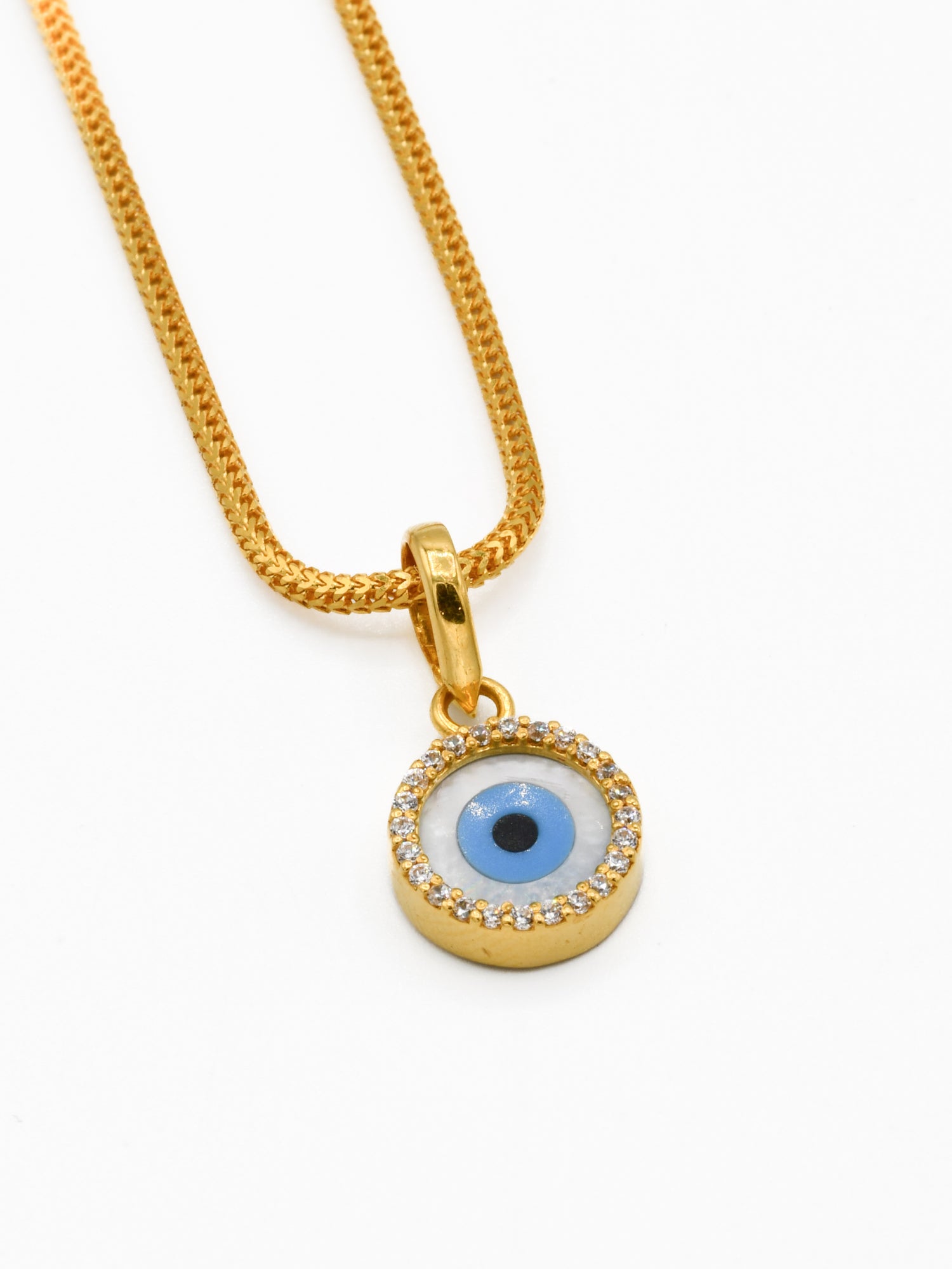 22ct Gold CZ Evil Eye Pendant