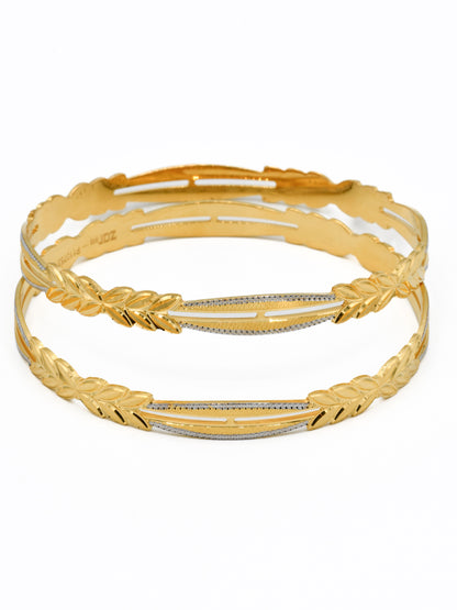 22ct Gold Two Tone Pair Bangle