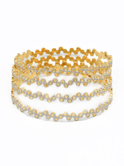 22ct Gold Two Tone 4 Bangles