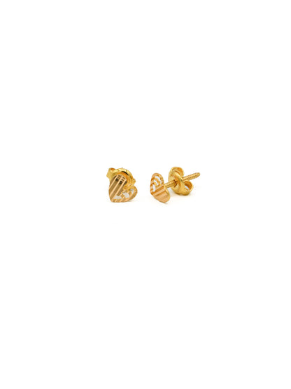 22ct Gold Heart Stud Earrings