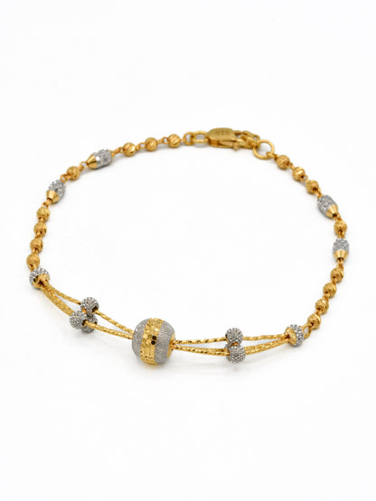 22ct Gold Two Tone Ladies Bracelet