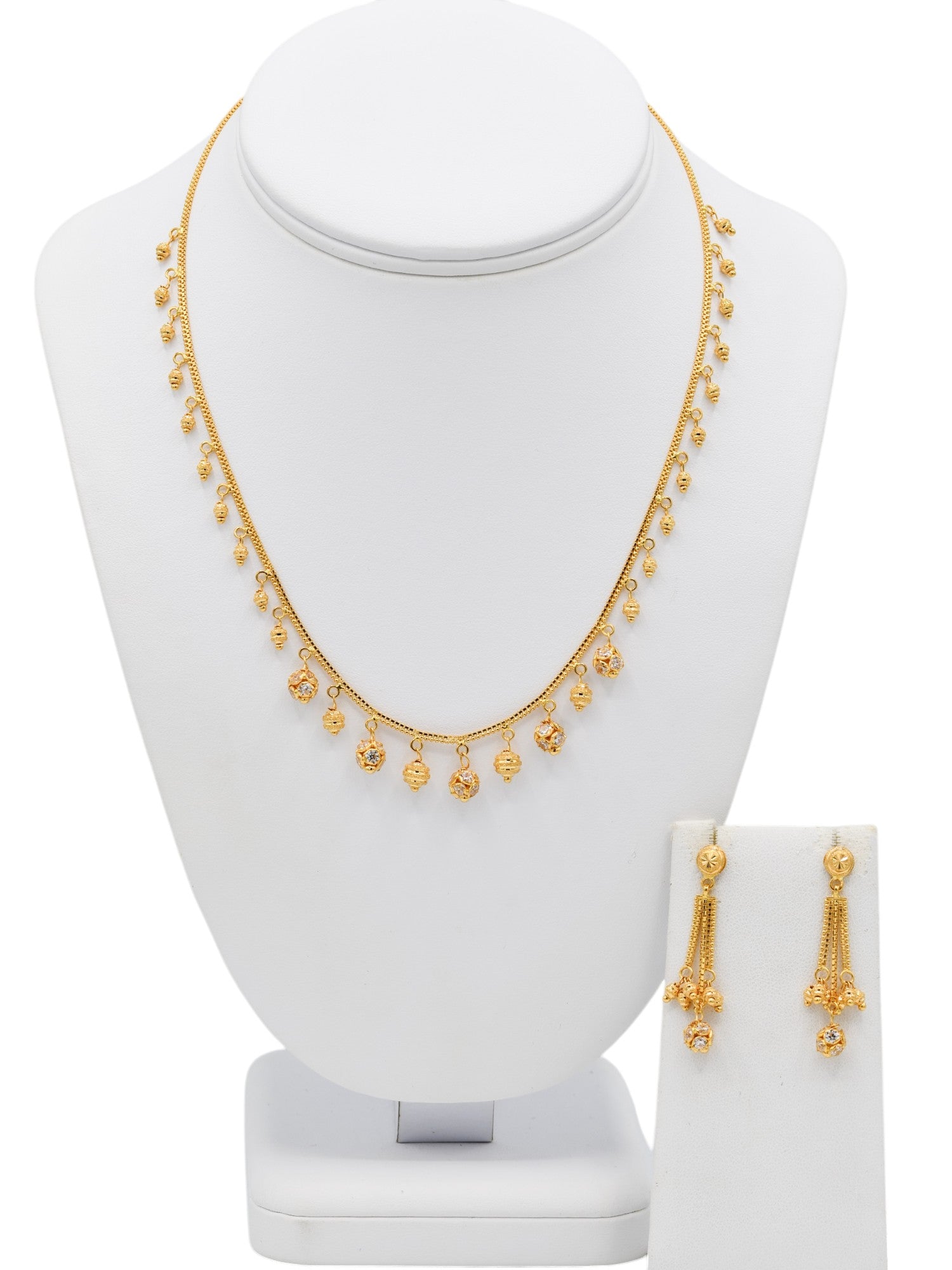 22ct Gold CZ Necklace Set