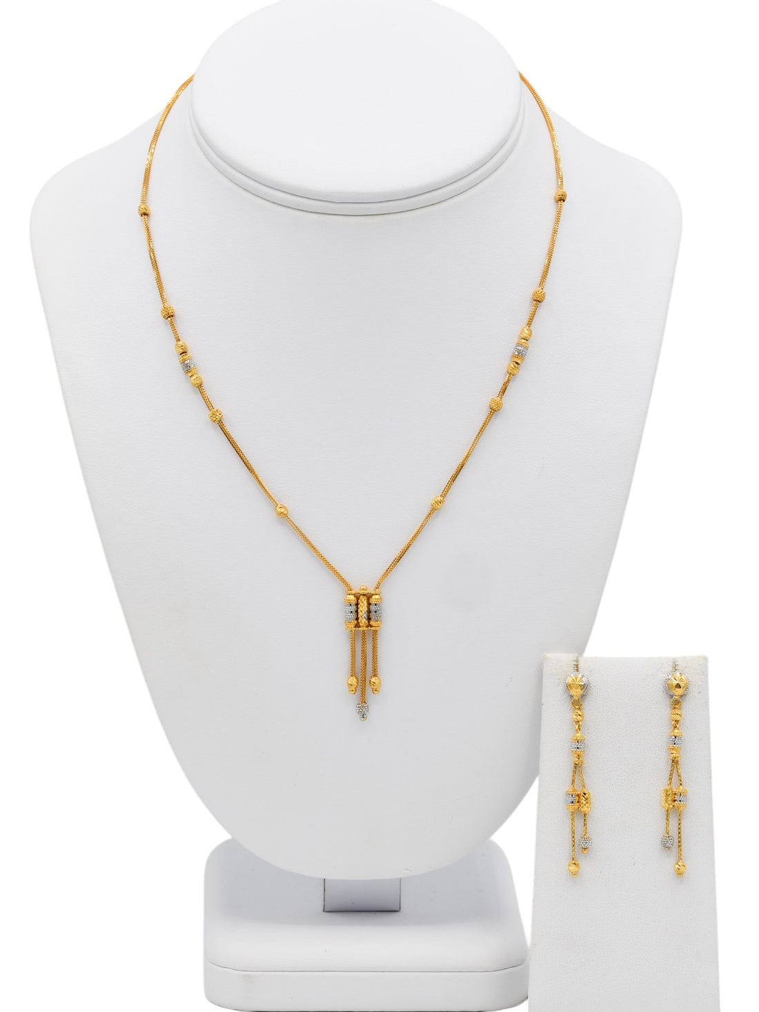 22ct Gold Two Tone Necklace Set