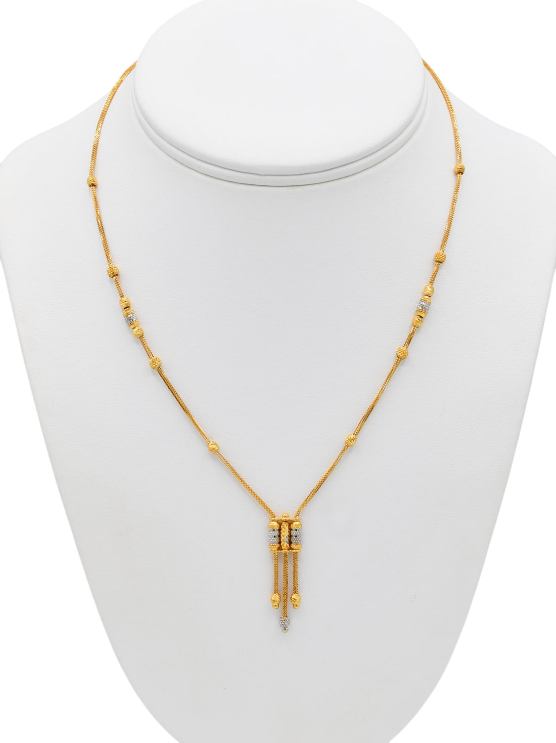 22ct Gold Two Tone Necklace Set