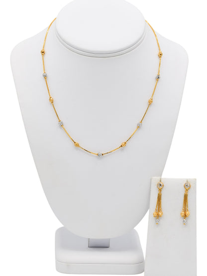 22ct Gold Two Tone Necklace Set