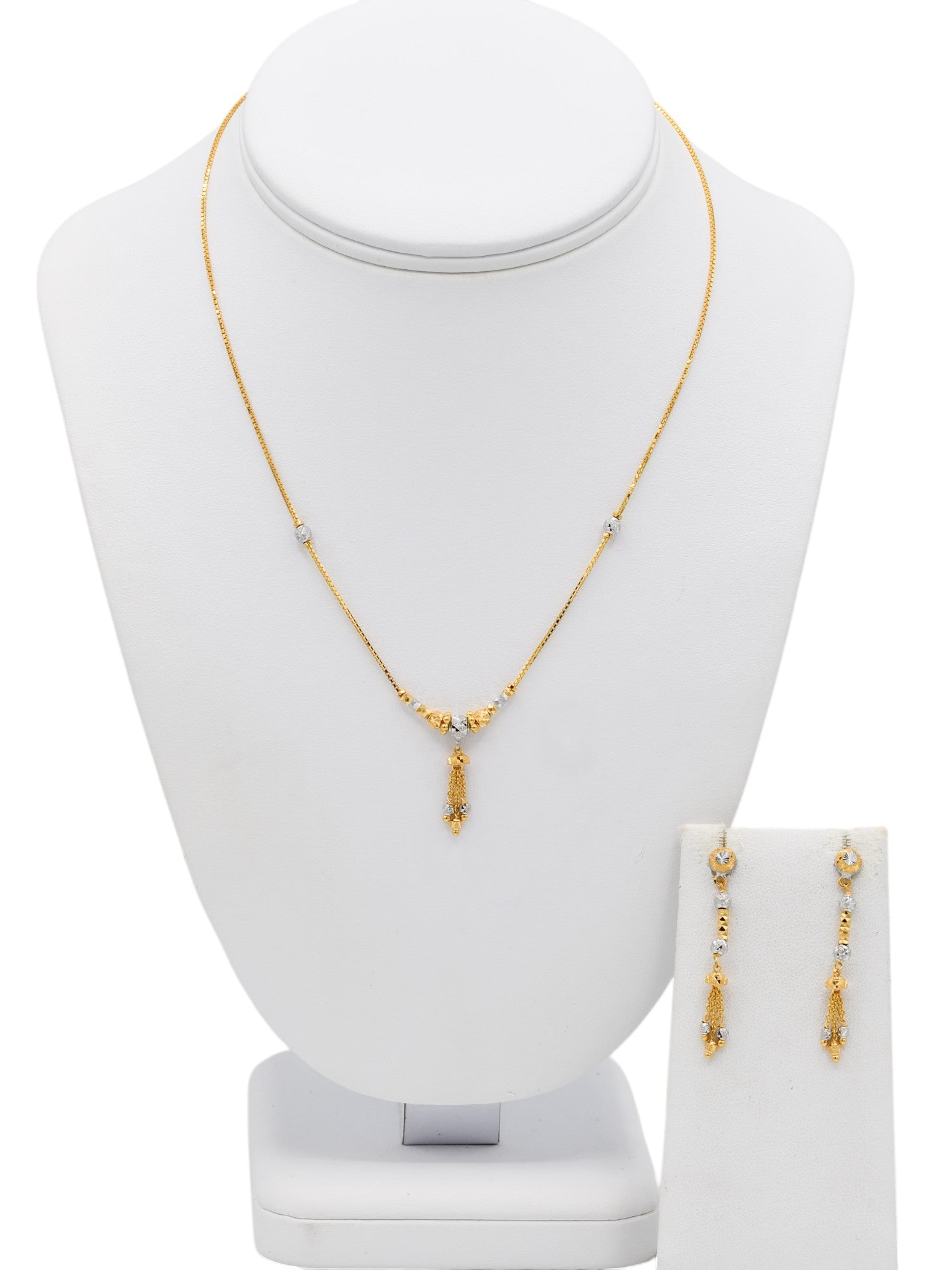 22ct Gold Two Tone Necklace Set