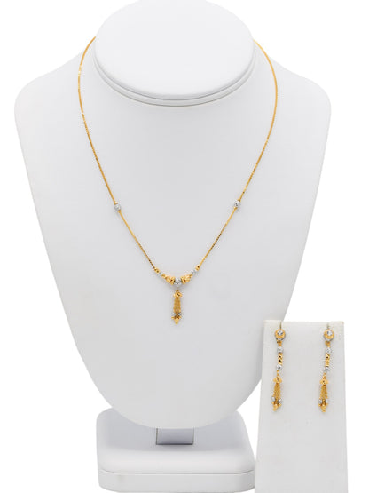 22ct Gold Two Tone Necklace Set