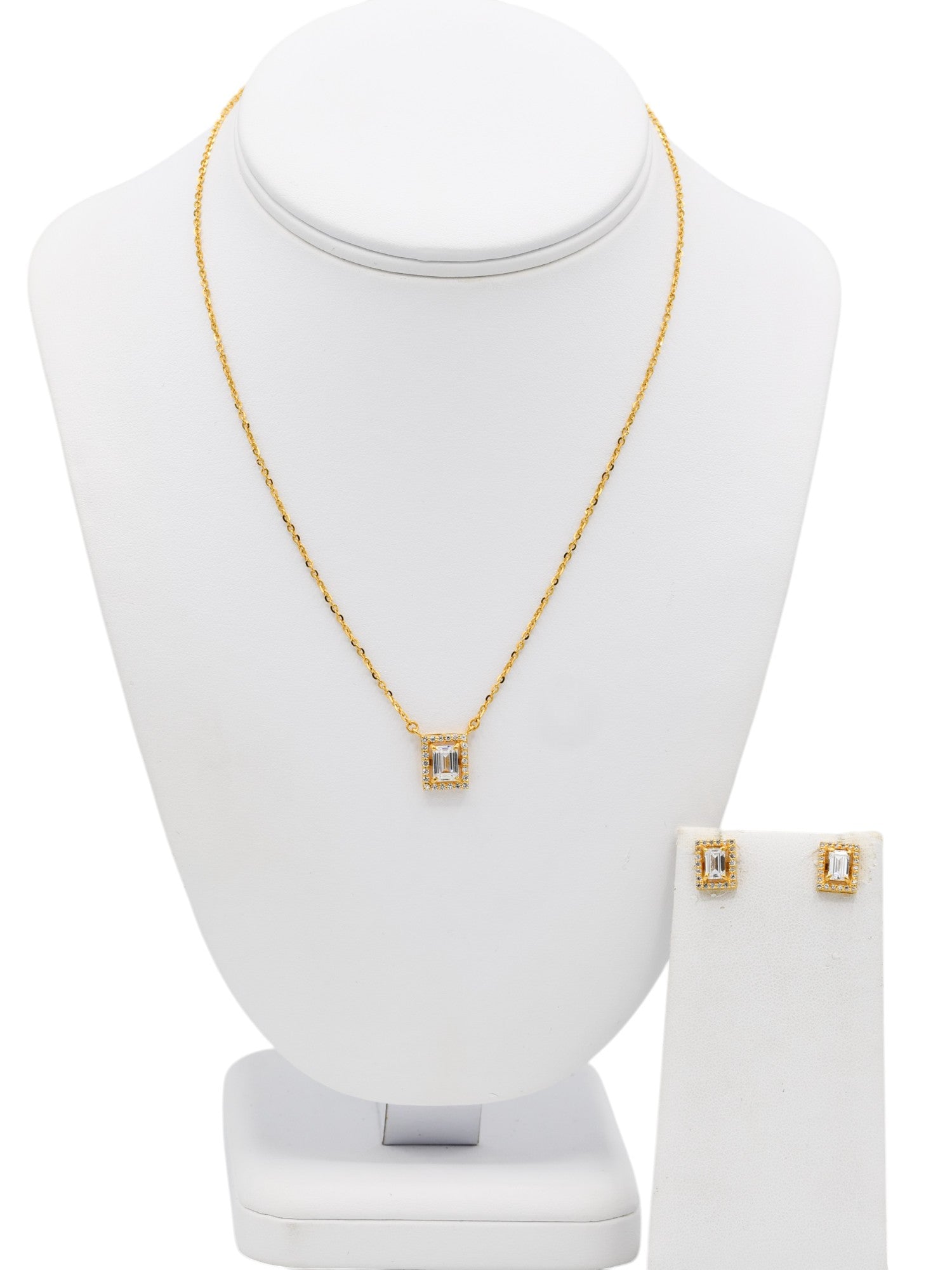 22ct Gold CZ Necklace Set