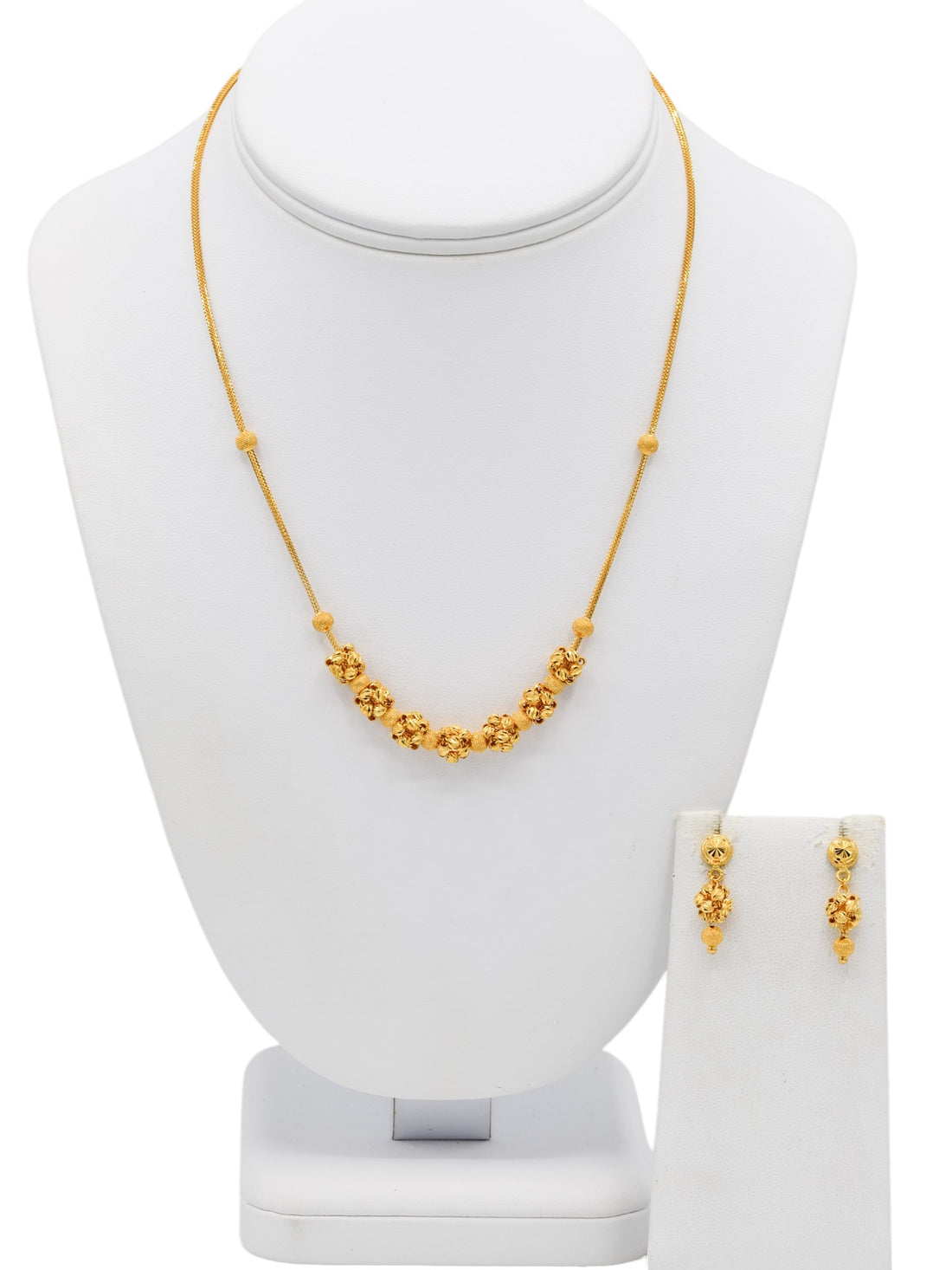 22ct Gold Ball Necklace Set