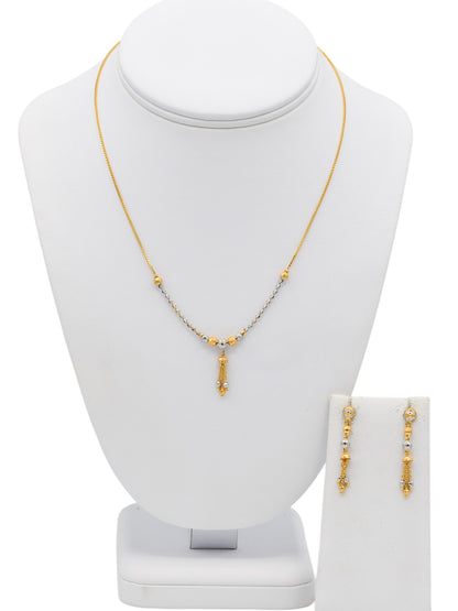 22ct Gold Two Tone Necklace Set