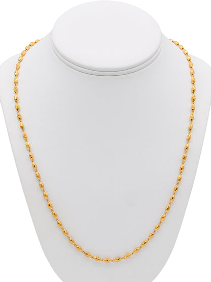 22ct Gold Ball Long Fancy Chain