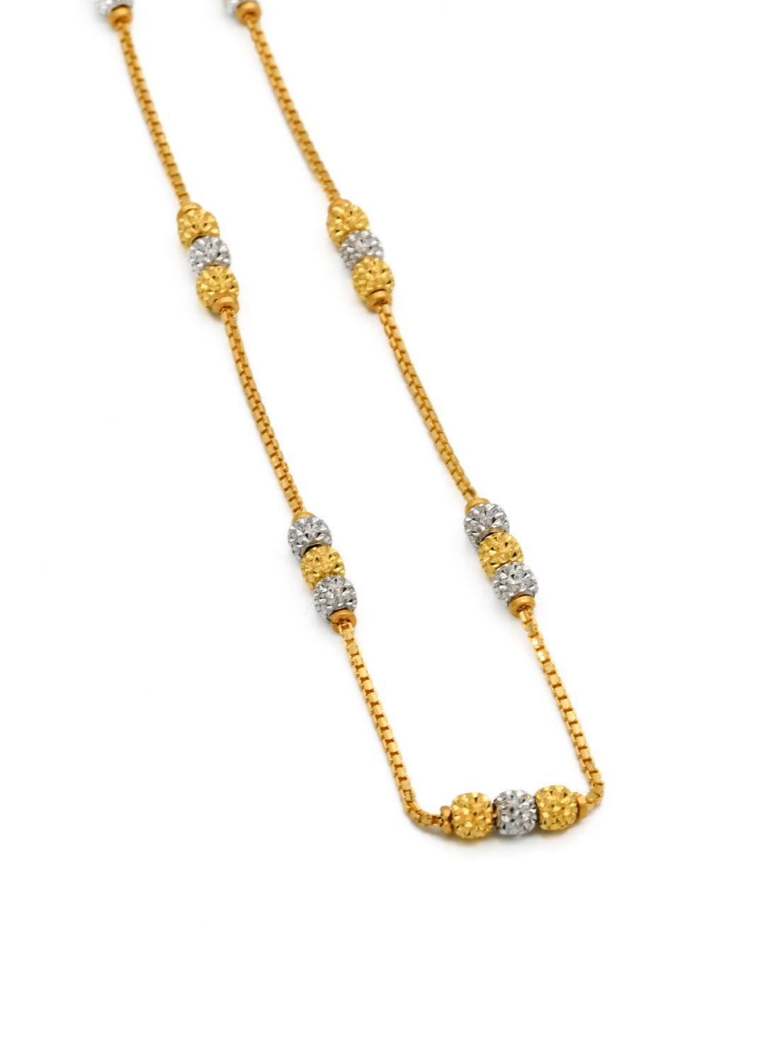 22ct Gold Two Tone Ball Fancy Chain