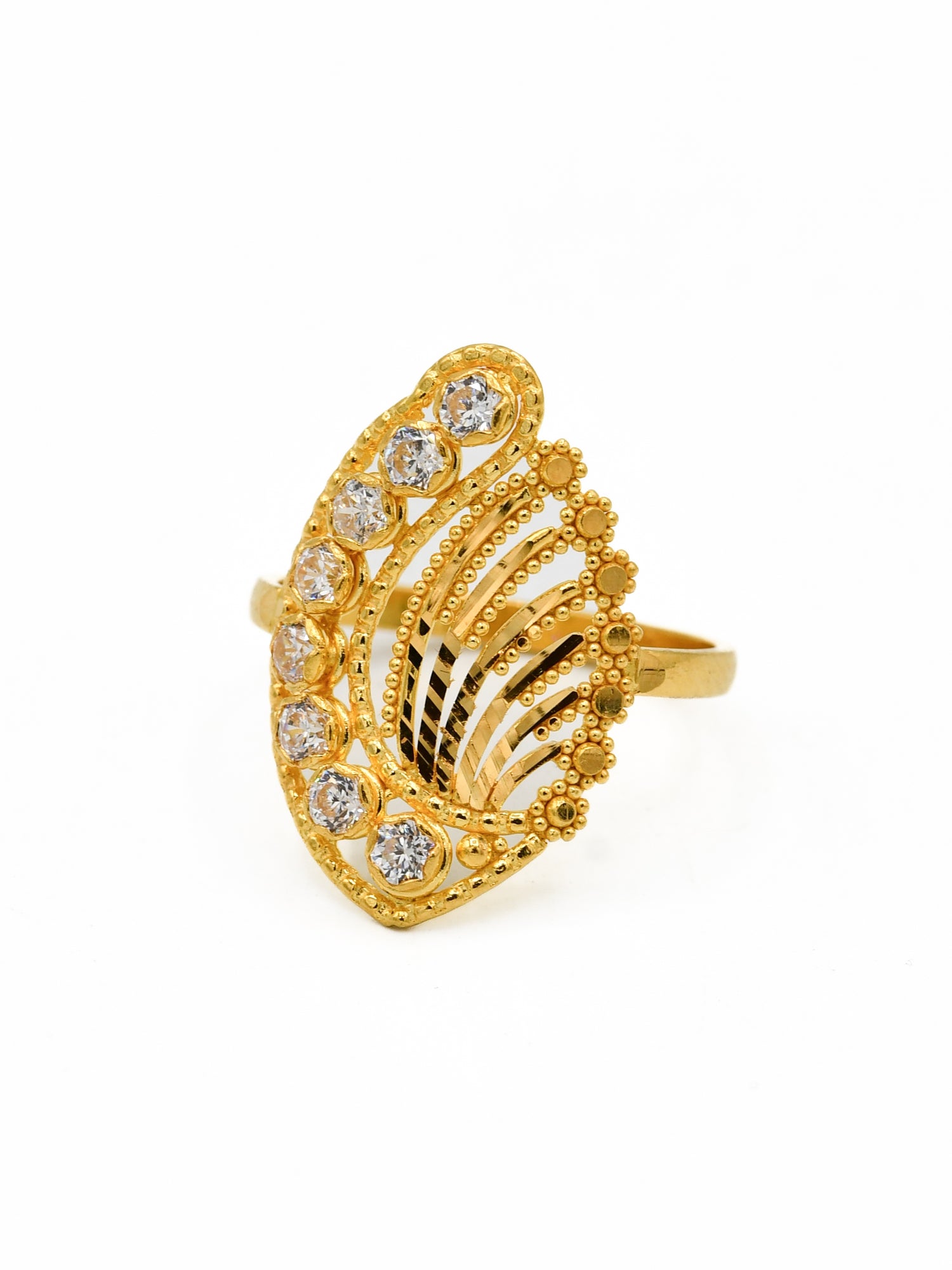 22ct Gold CZ Ladies Ring