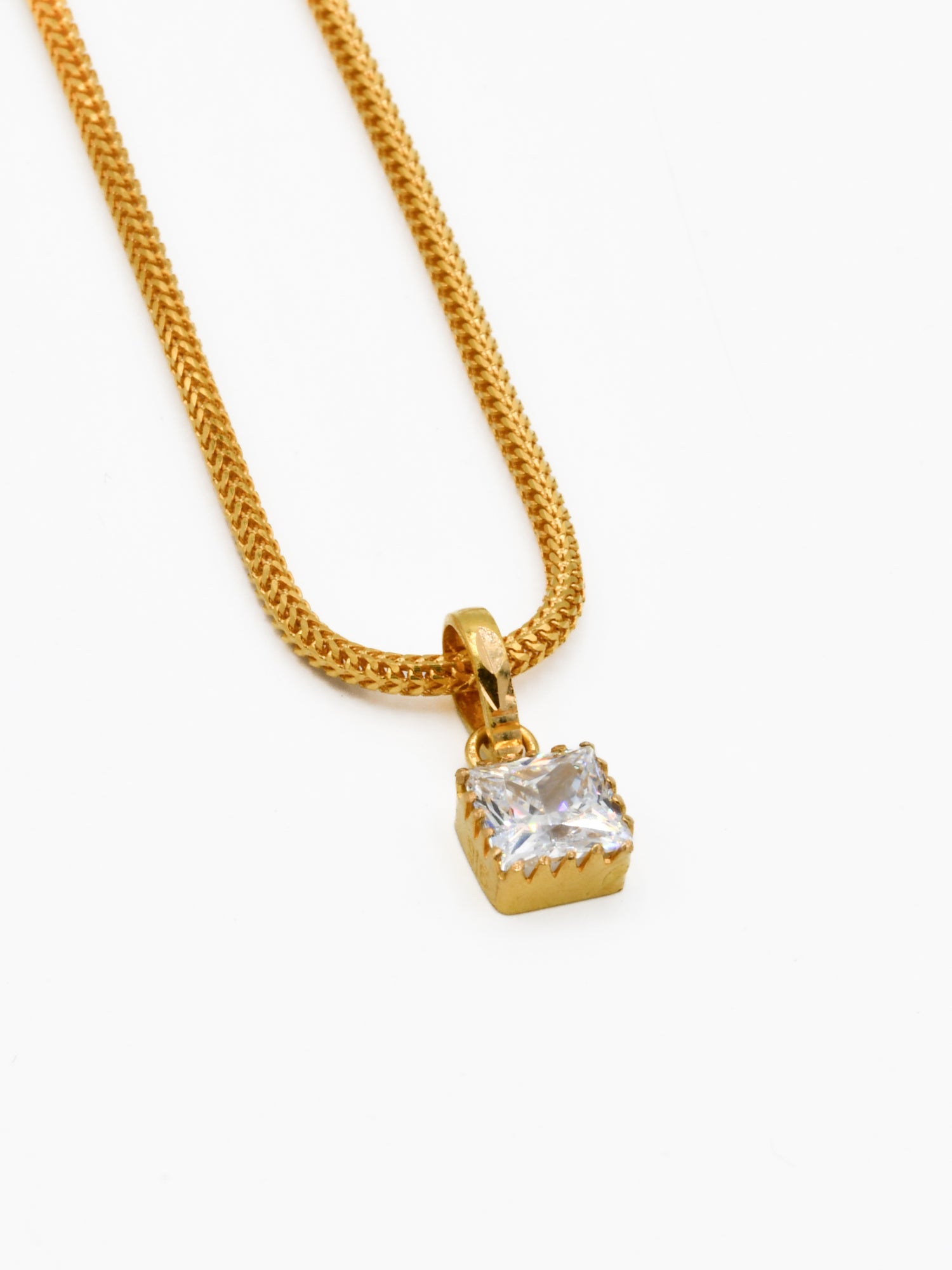 22ct Gold CZ Pendant Set