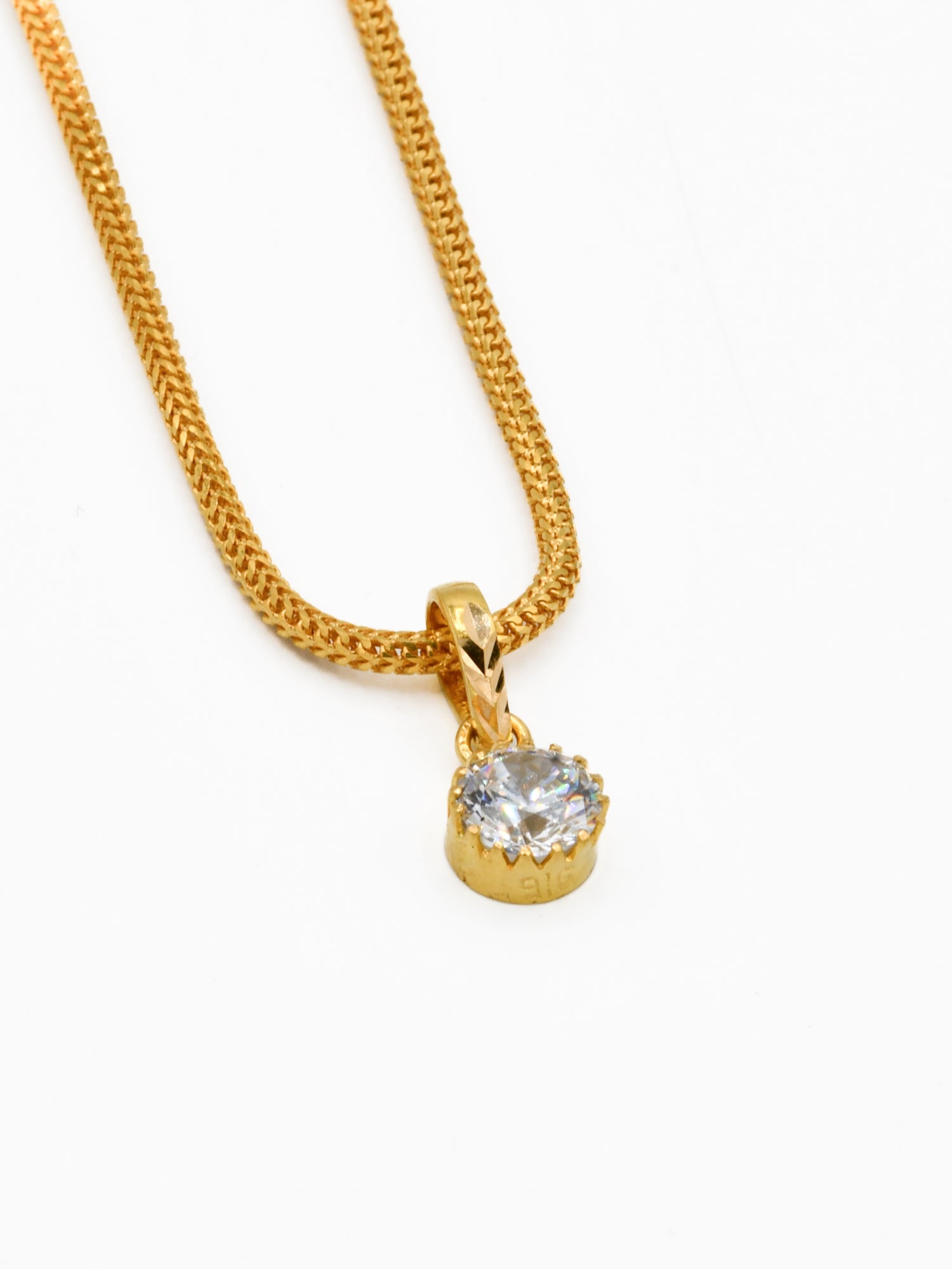 22ct Gold CZ Pendant Set