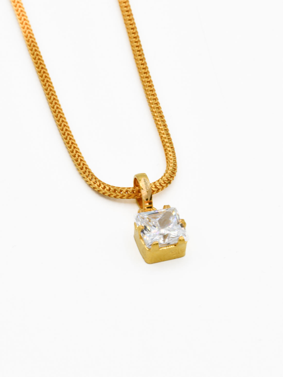 22ct Gold CZ Pendant Set