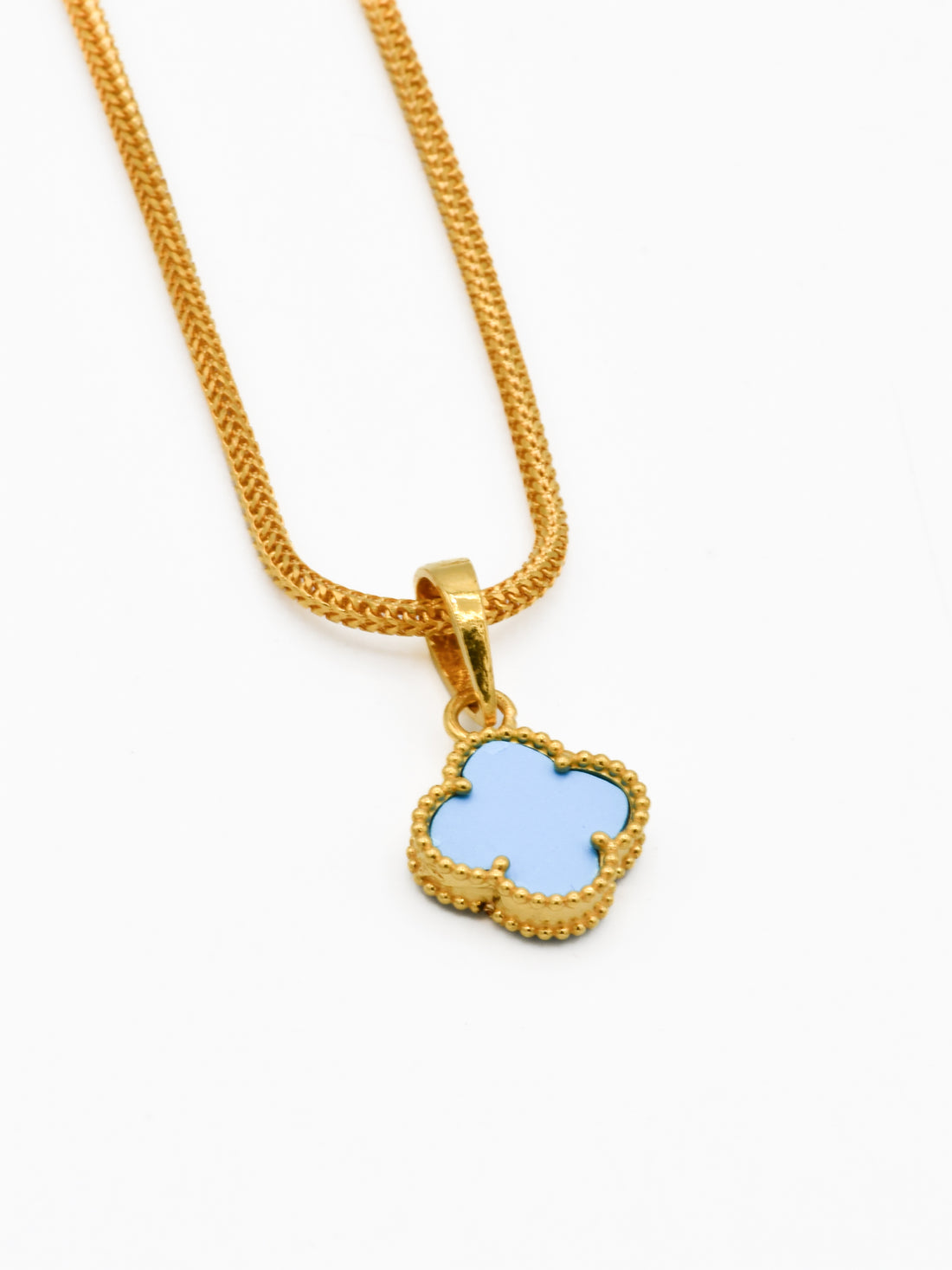 22ct Gold Blue Flower Pendant Set