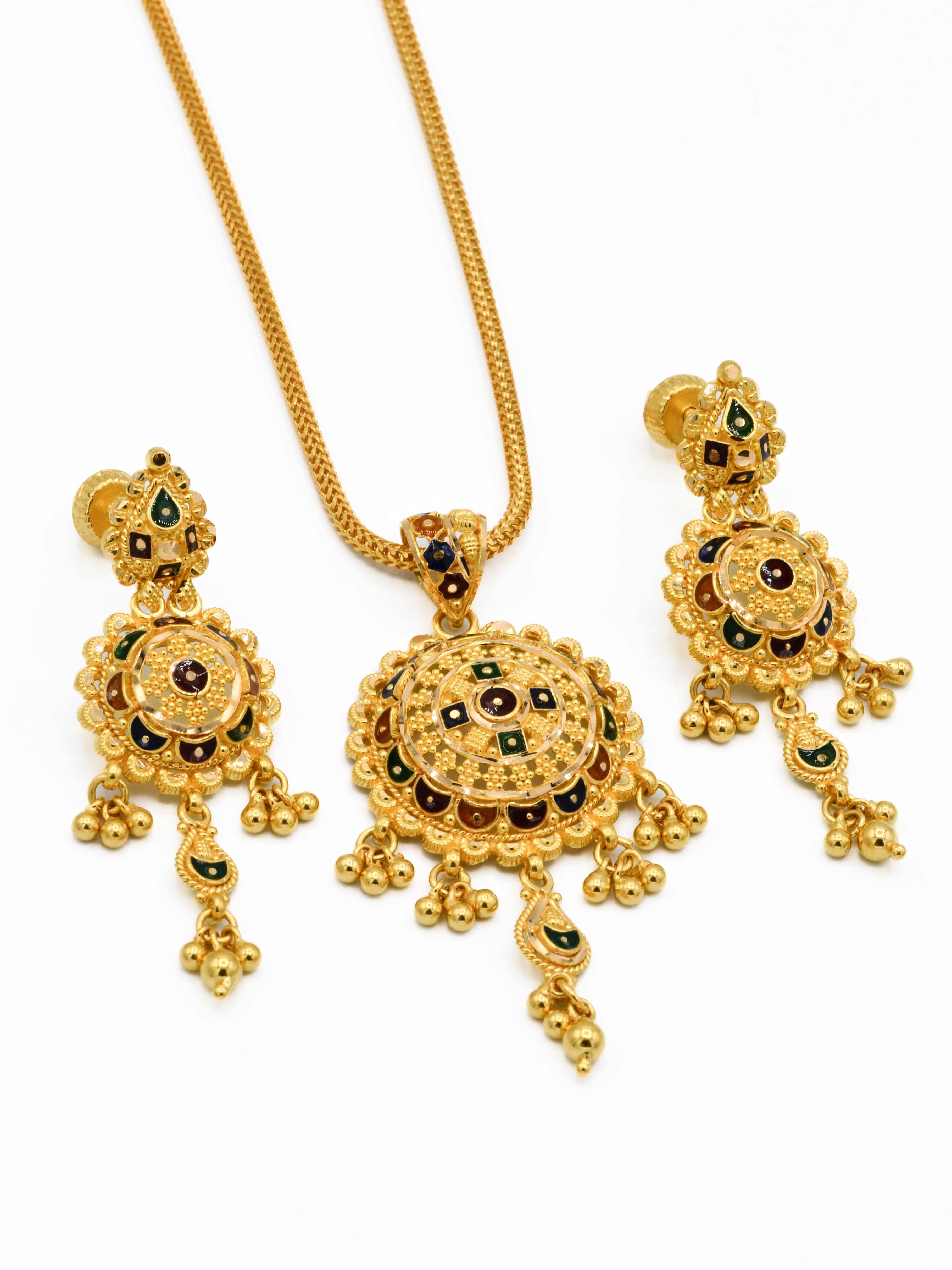 22ct Gold Mina Pendant Set