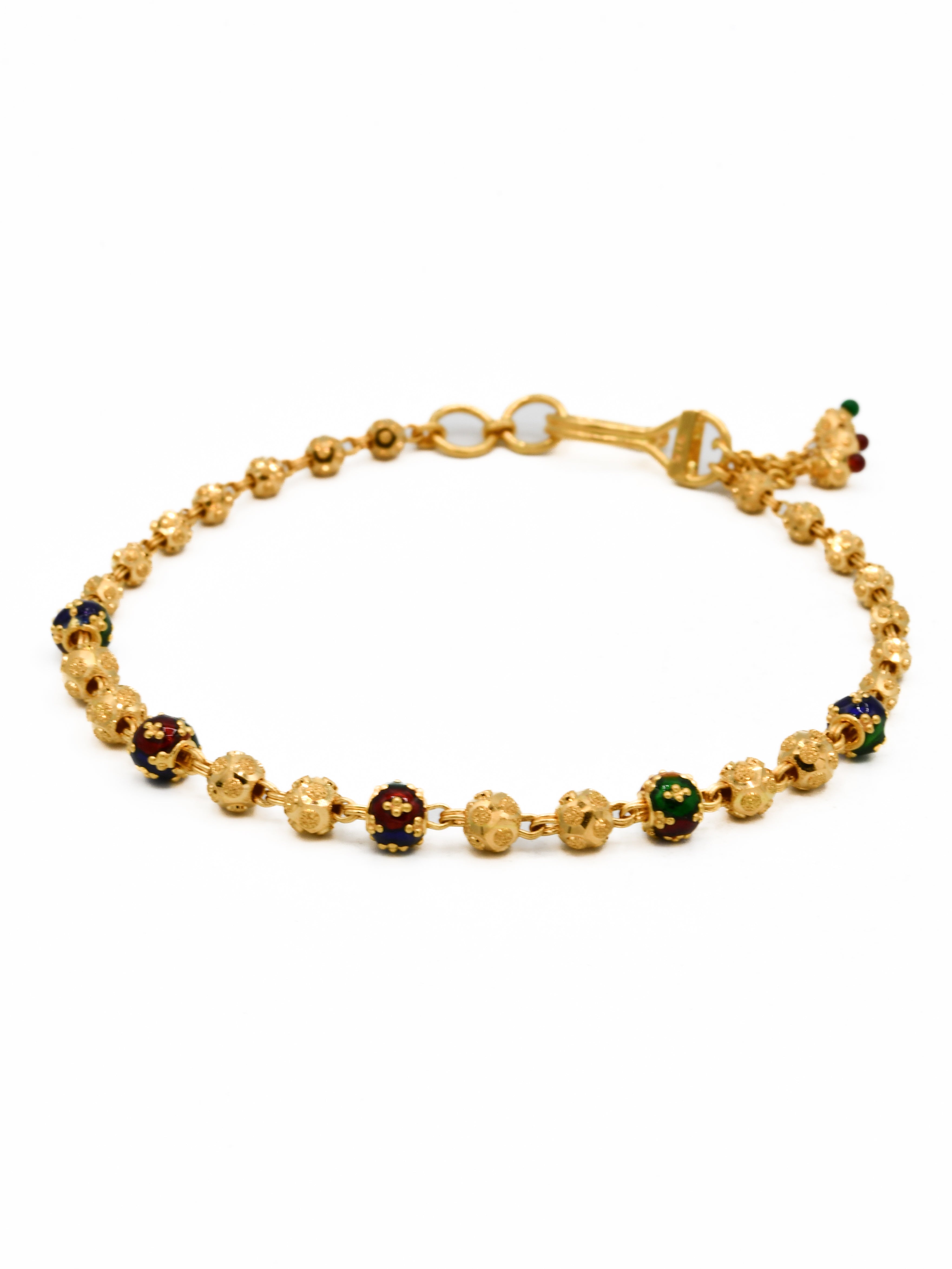 22ct Gold Minakari Ball Ladies Bracelet