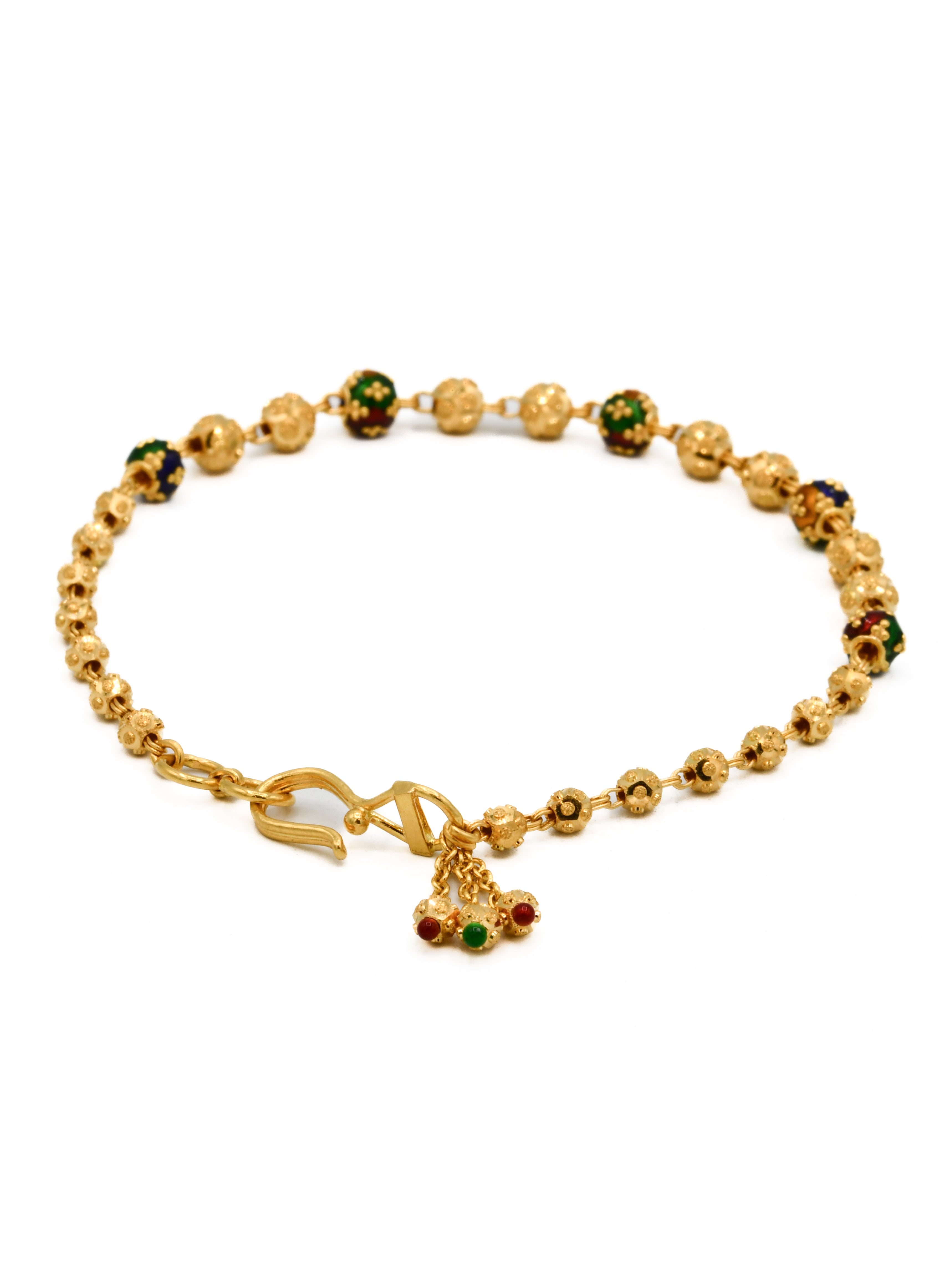 22ct Gold Minakari Ball Ladies Bracelet