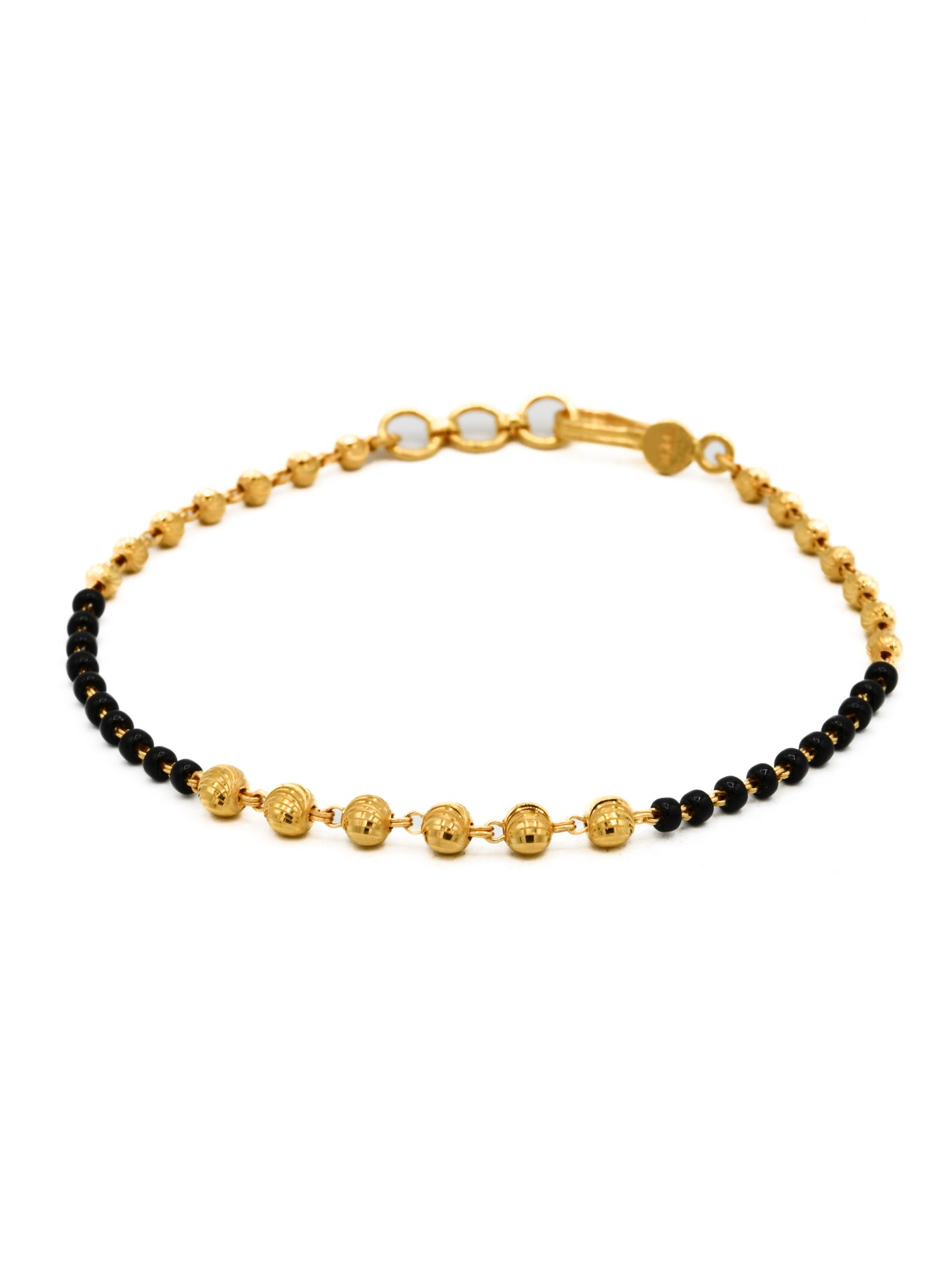 22ct Gold Black Beads Ladies Bracelet