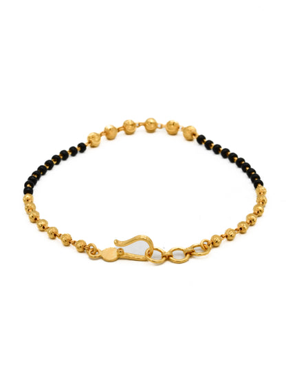 22ct Gold Black Beads Ladies Bracelet