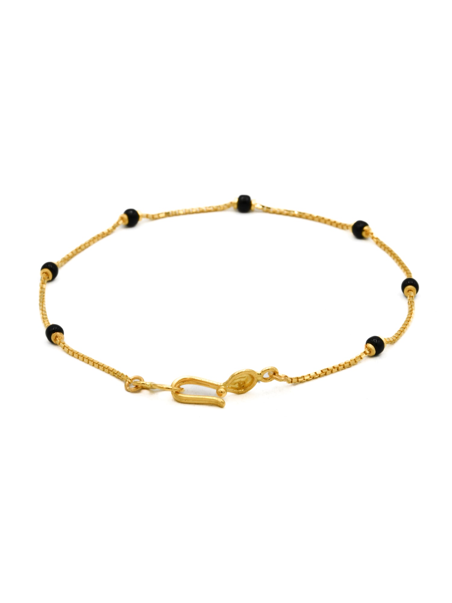 22ct Gold Black Beads Ladies Bracelet