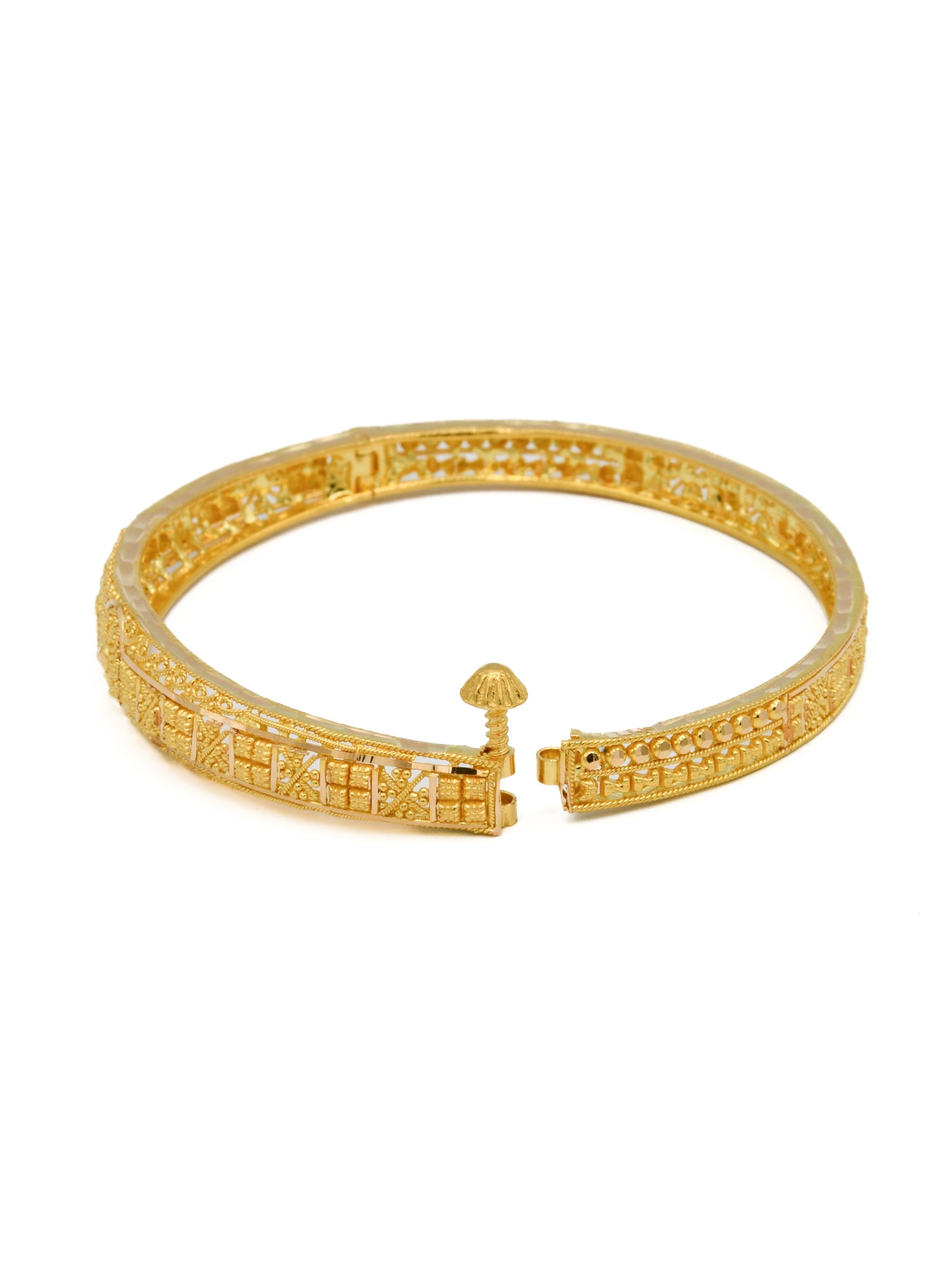 22ct Gold Filigree Screw Bangle