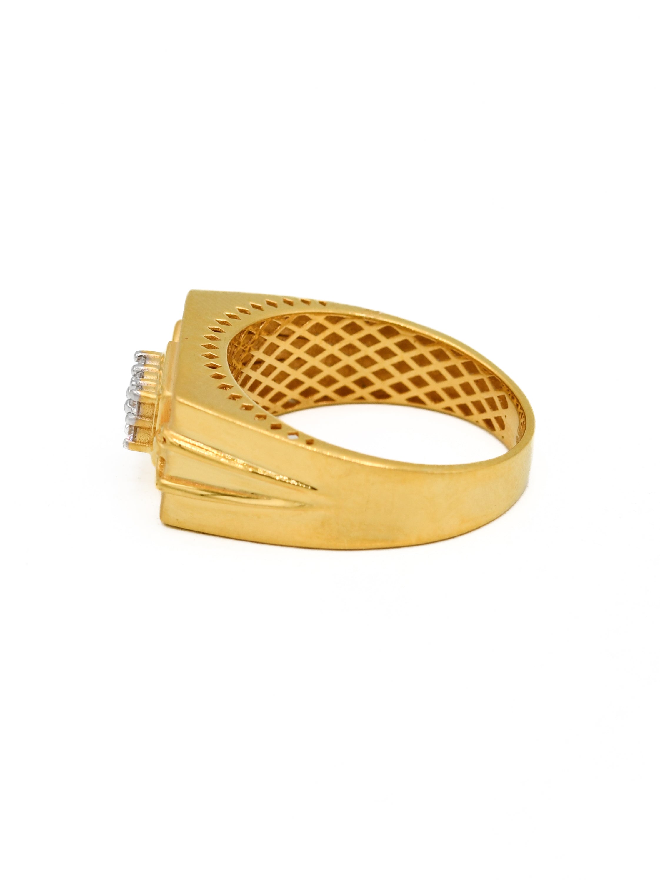 22ct Gold CZ Mens Ring