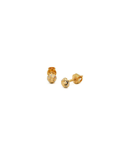 22ct Gold Two Tone Ball Stud Earrings