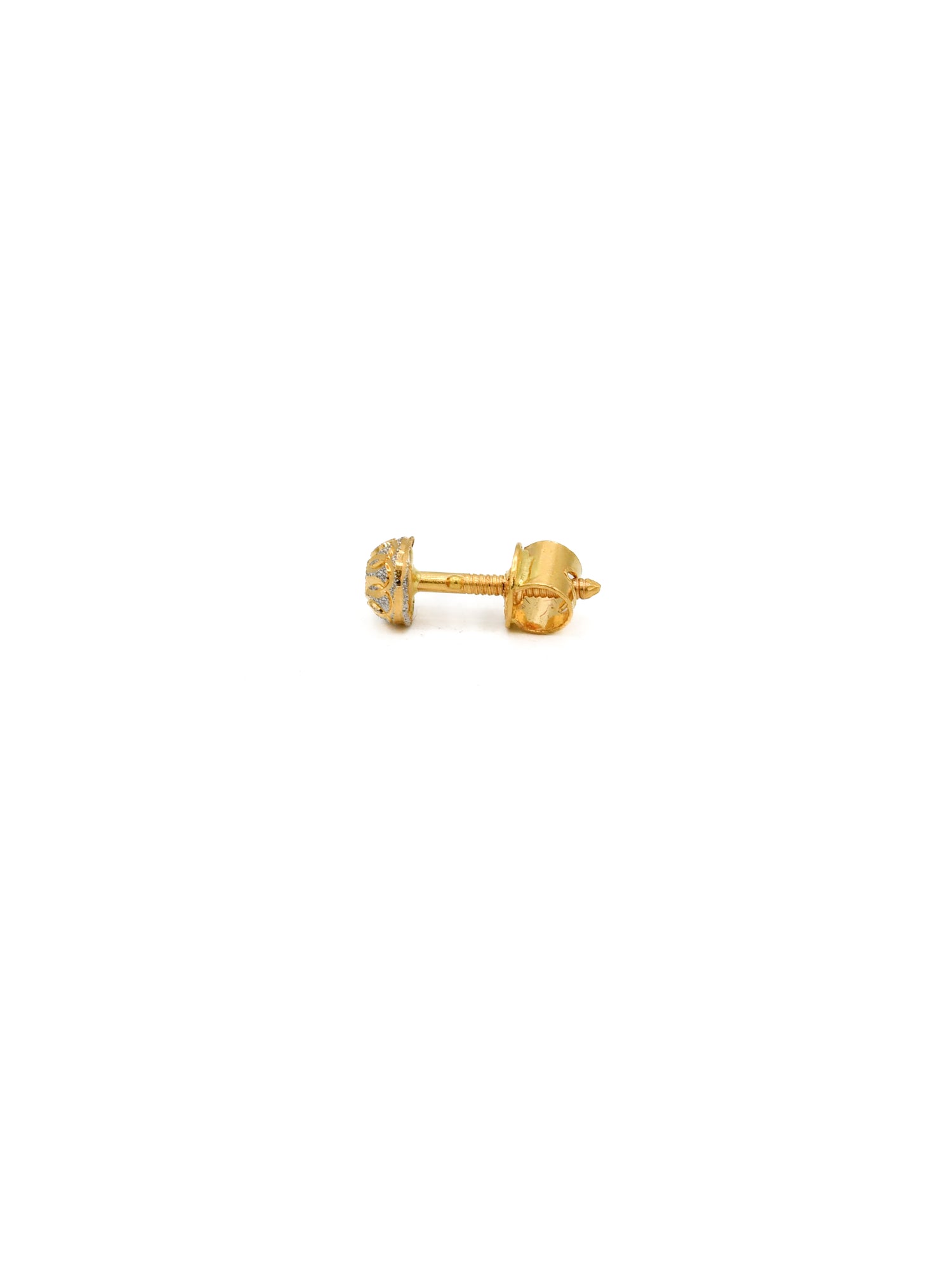 22ct Gold Two Tone Ball Stud Earrings