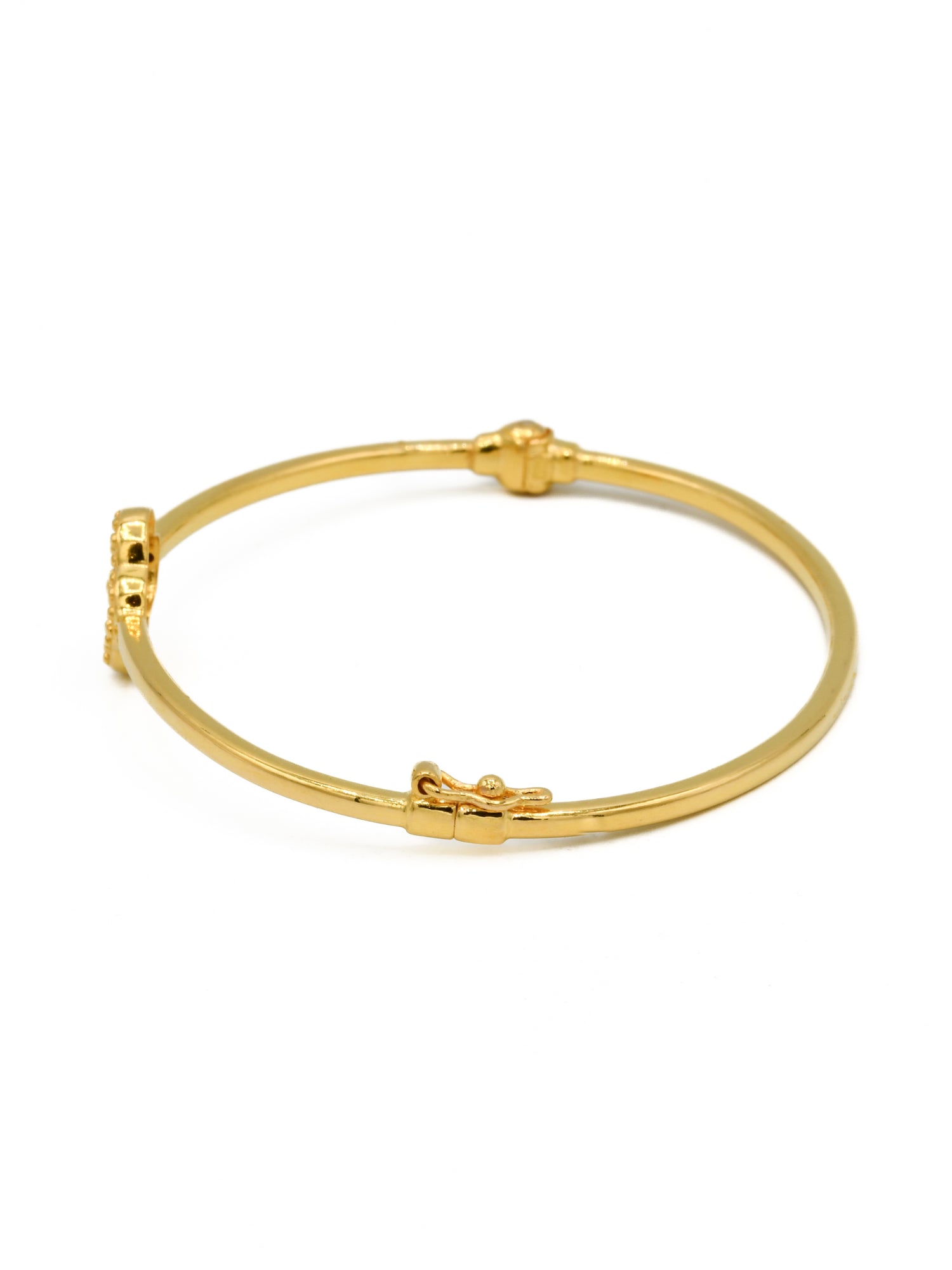 22ct Gold Two Tone Flower Bangle