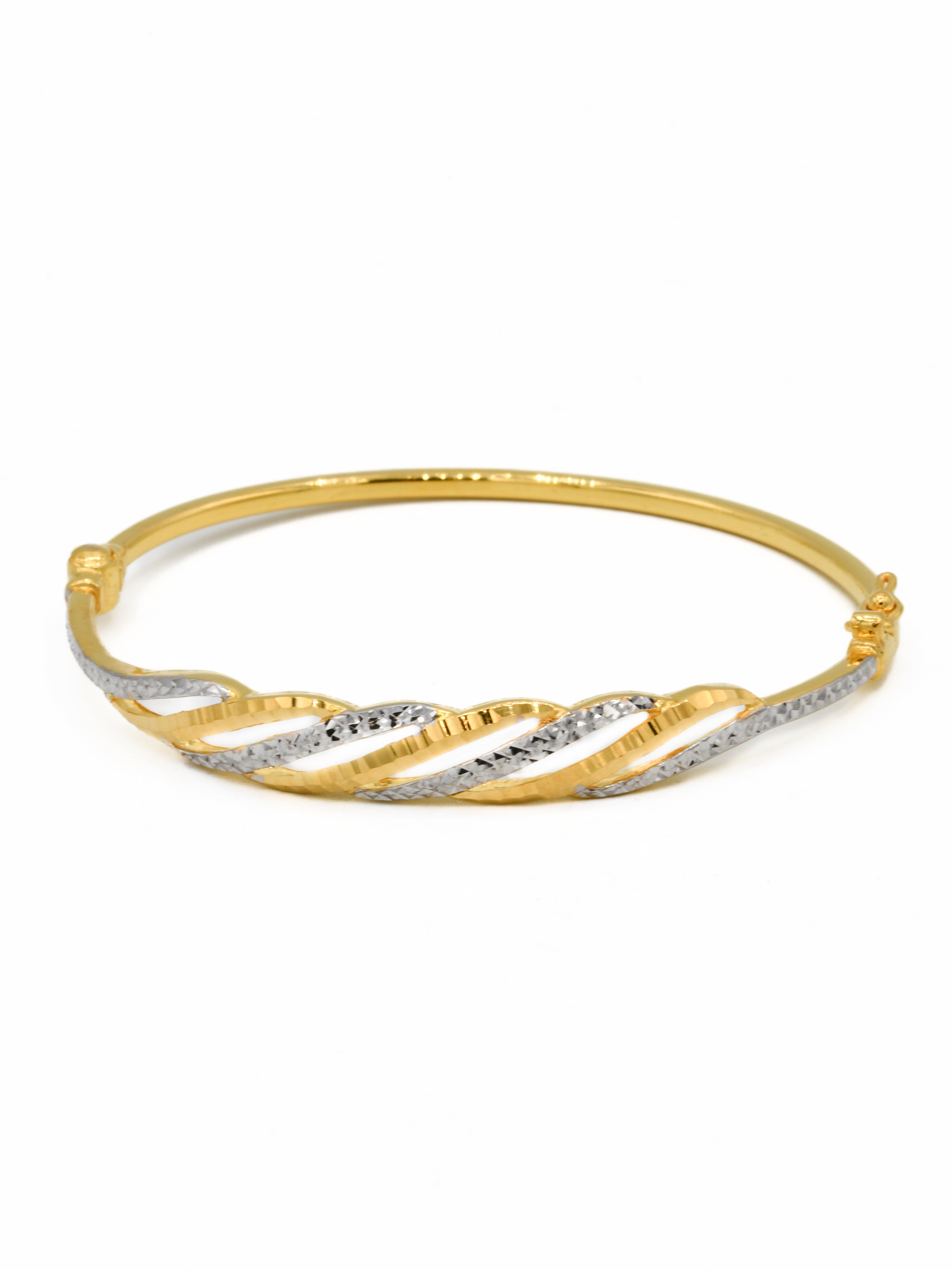 22ct Gold Two Tone Ladies Bangle