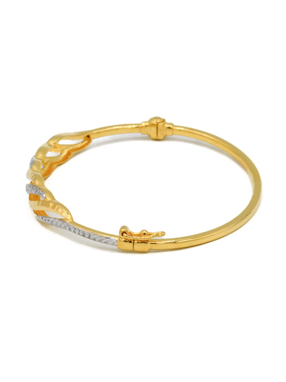 22ct Gold Two Tone Ladies Bangle