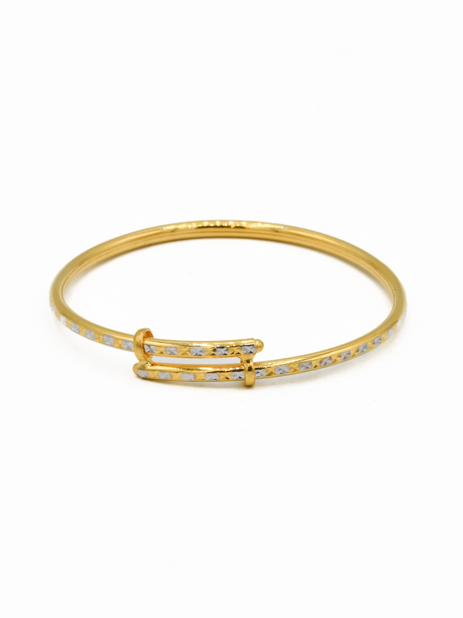 22ct Gold adjustable Two Tone Pair Baby Bangle