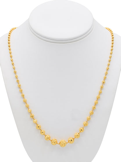 22ct Gold Graduating Ball Long Fancy Chain